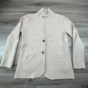 J.Crew Women's Beige Knit Button Front Blazer Cardigan Jacket Size Medium
